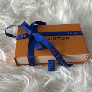 Louis Vuitton Orange Gift Box with Blue Ribbon